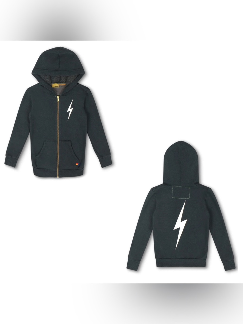 KIDS BOLT PRINT ZIP HOODIE